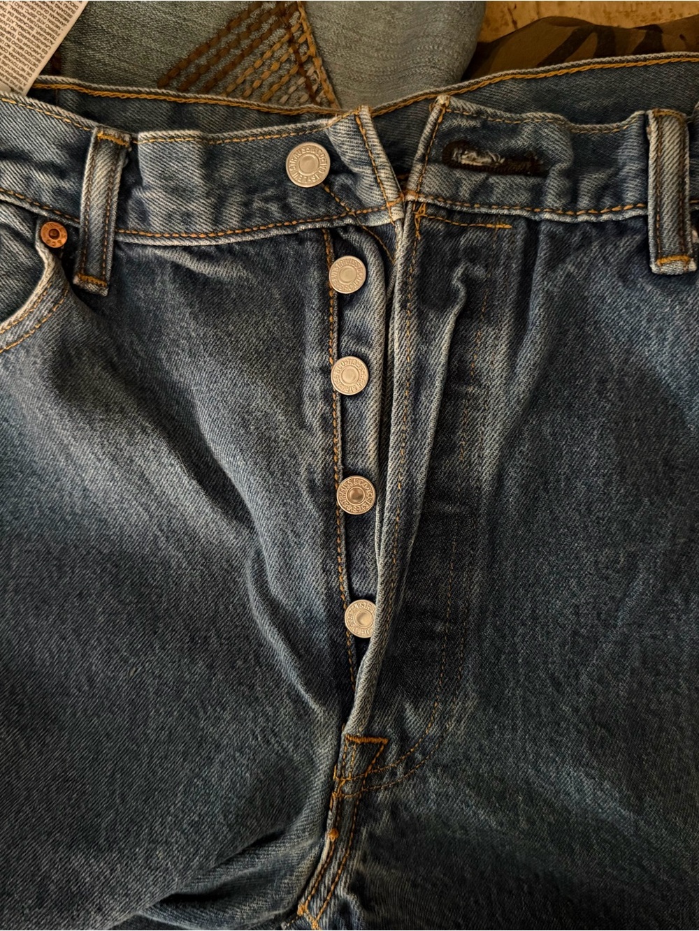 Levi's Relaxed Fit Dark Blue Button-Fly Jeans
